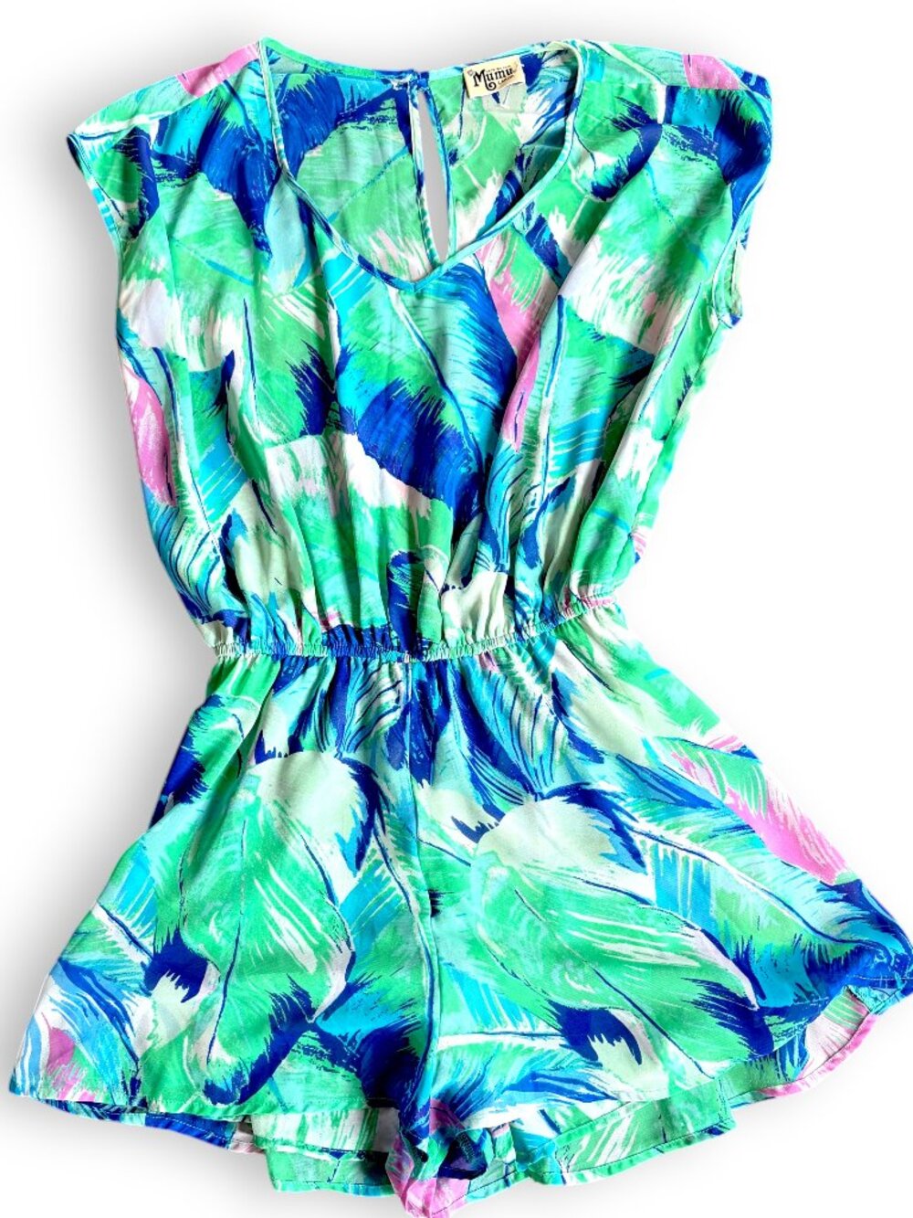 Show Me Your Mumu Cover Up Romper Size L - Tropical Palm Print - Vacation vibes!
